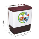 Cine Gold 7 Kg 5 Star Quick Air Dry Semi-Automatic Top Loading Washing Machine: Maroon Opaque Top with Rat Away Feature