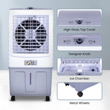 Cine Gold Hurricane 90 LTR Heavy Duty Tower Air Cooler For Home/Office With Honeycomb Cooling & Auto Swing Technology, Powerful Air Throw & 3-Speed Control With Ice Chamber White & Light Grey