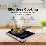 Cine Gold 2200W Multifunction Infra Cooktop: Modern Cooking Convenience with Toughened Glass Touch Panel Display - Compatible with All Utensils, 1-Year Warranty Included (Silver)
