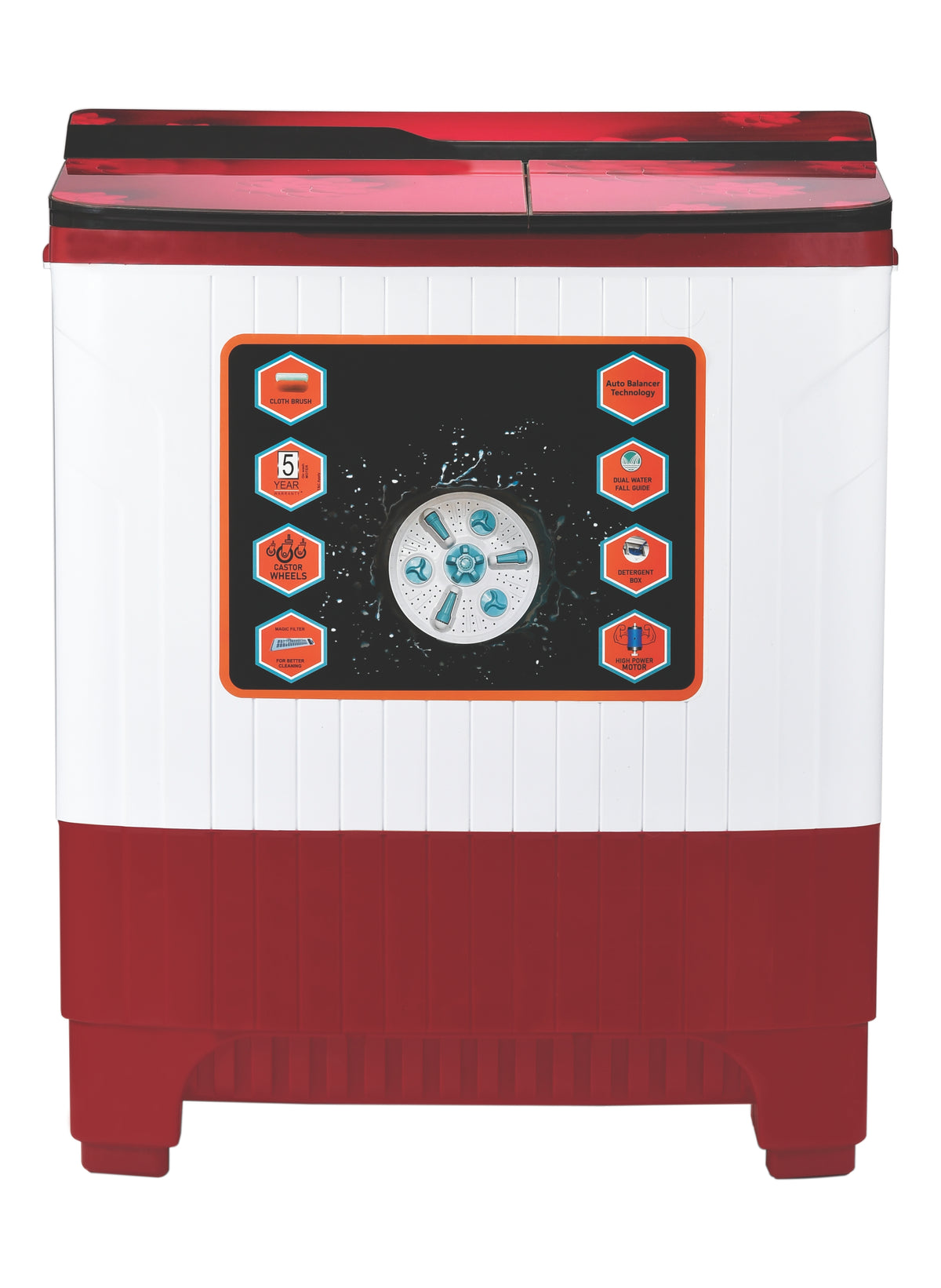 Cinegold CGSA1050TT Semi-Automatic Washing Machine – 10.5KG Wash / 6.5KG Spin