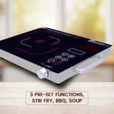 Cine Gold 2200W Multifunction Infra Cooktop: Modern Cooking Convenience with Toughened Glass Touch Panel Display - Compatible with All Utensils, 1-Year Warranty Included (Silver)