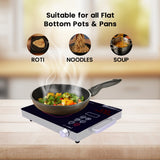 Cine Gold 2200W Multifunction Infra Cooktop: Modern Cooking Convenience with Toughened Glass Touch Panel Display - Compatible with All Utensils, 1-Year Warranty Included (Silver)