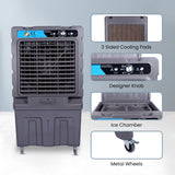 Cine Gold Magic Cool 150 LTR Heavy Duty Desert Air Cooler For Home/Office With Honeycomb Cooling & Auto Swing Technology, Powerful Air Throw & 3-Speed Control With Ice Chamber Dark Grey