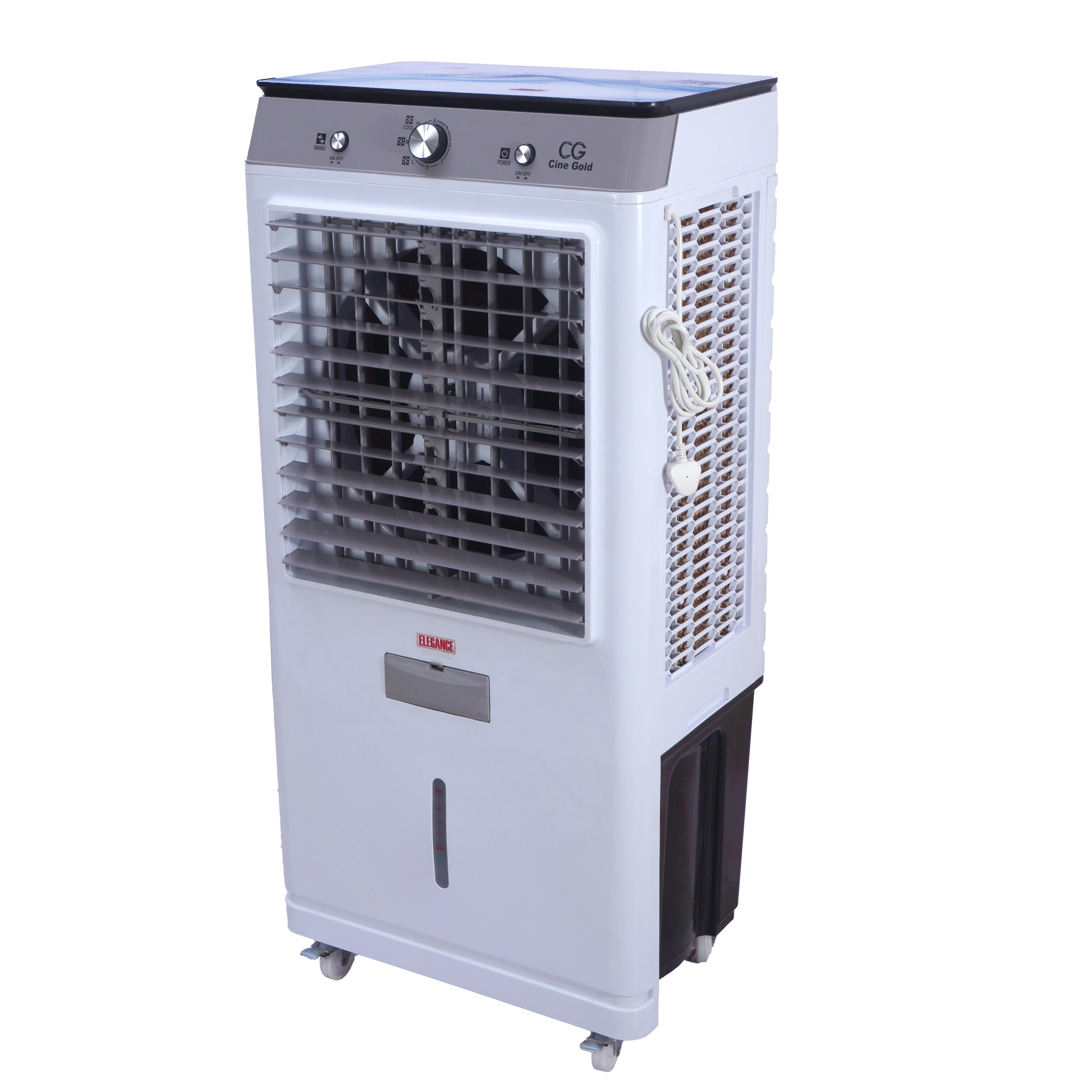 Cinegold Elegance 90L Air Cooler with 3-Side Honeycomb Pads & Inverter Compatibility